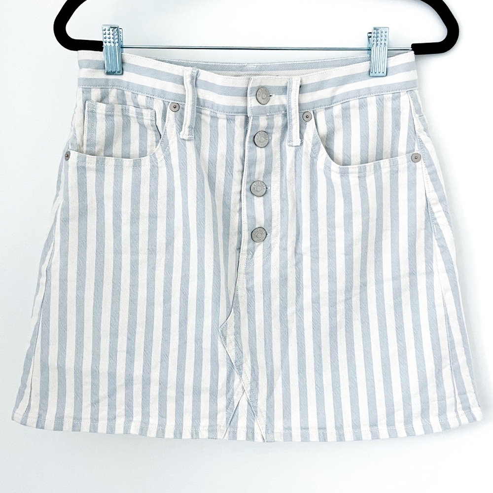 Madewell Stripes Denim Skirt